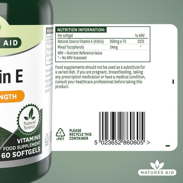 Natures Aid Vitamin E Supplement Soft Gels 400iu thumbnail 6