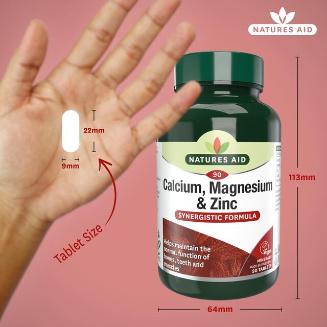 Natures Aid Calcium, Magnesium & Zinc Supplement Tablets thumbnail 3