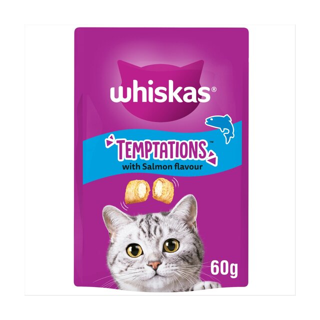 Whiskas Temptations Adult Cat Treat Biscuits with Salmon
