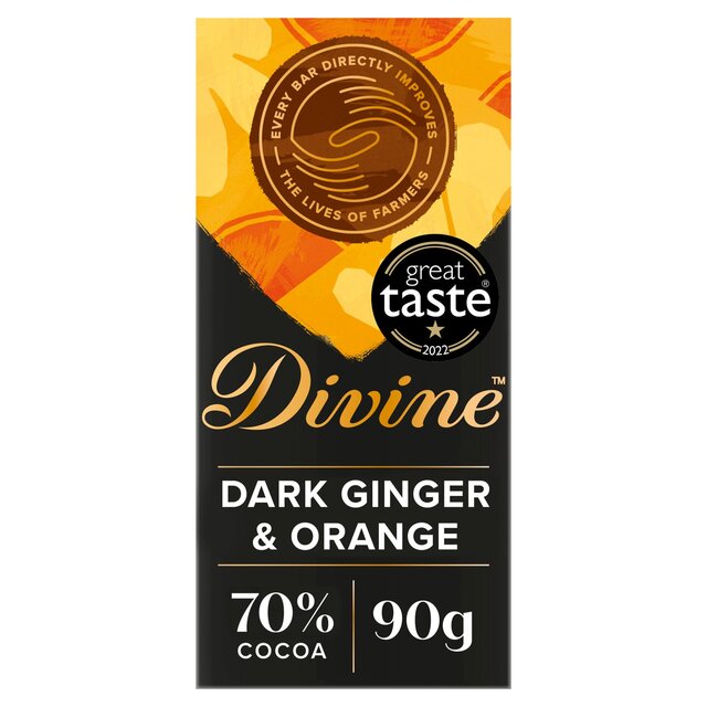 Divine 70% Dark Chocolate with Ginger & Orange