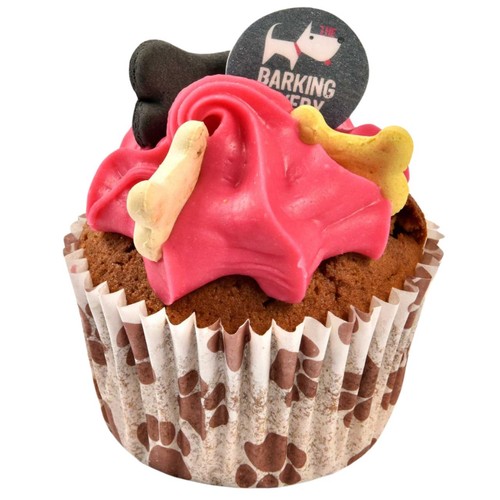 The Barking Bakery Woofin Dog Treat Muffin, Vanilla, Pink Yogurt Icing thumbnail 2