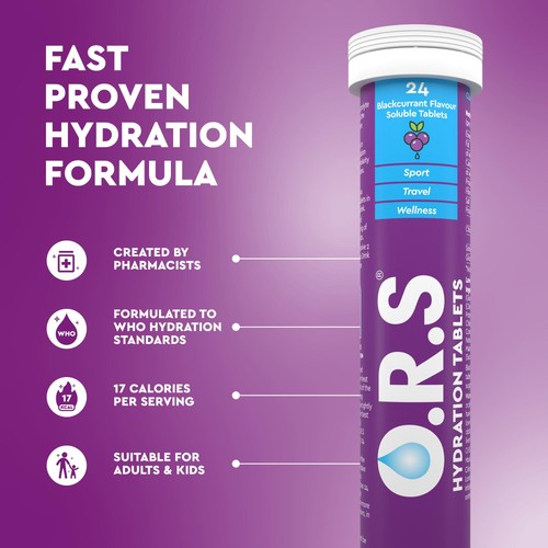ORS Blackcurrant Hydration Tablets thumbnail 3