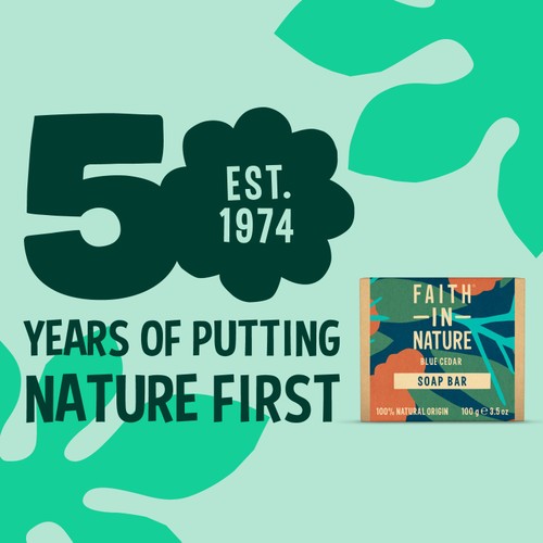 Faith in Nature Blue Cedar Pure Hand Made Soap Bar thumbnail 2