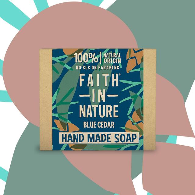 Faith in Nature Blue Cedar Pure Hand Made Soap Bar thumbnail 3