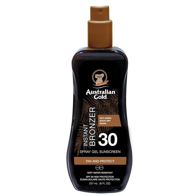 Australian Gold SPF 30 Sunscreen Spray with Instant Bronzer thumbnail 2