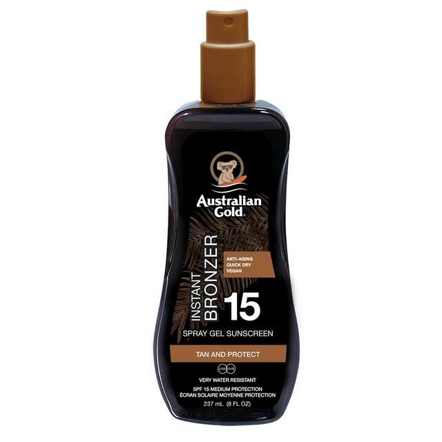 Australian Gold SPF 15 Sunscreen Spray with Instant Bronzer thumbnail 2