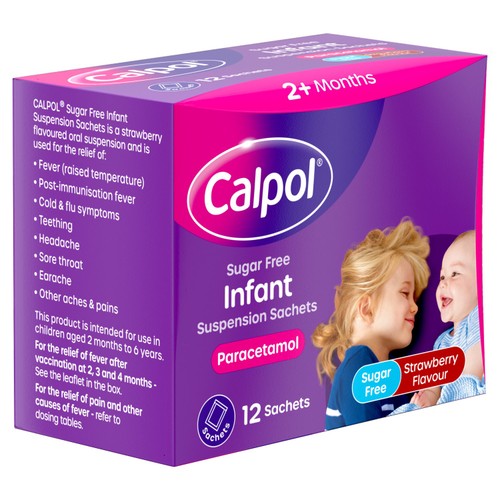 Calpol Infant Sugar Free Suspension Sachets Strawberry 2+ Months thumbnail 3