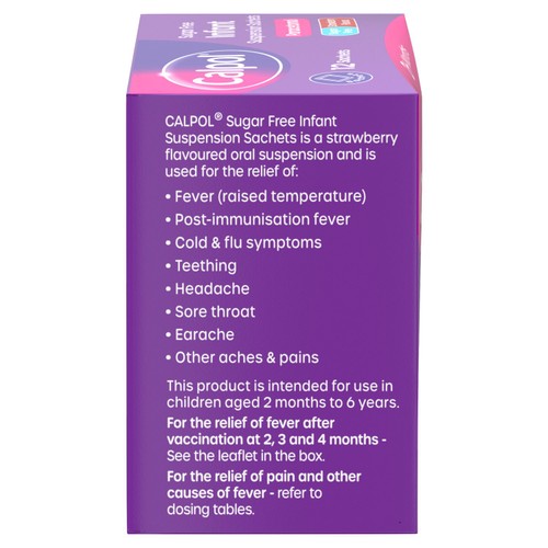 Calpol Infant Sugar Free Suspension Sachets Strawberry 2+ Months thumbnail 4