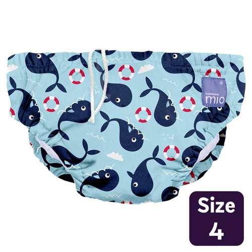Bambio Mio Reusable Swim Nappy 2- 3 Years Xtra Large Whale