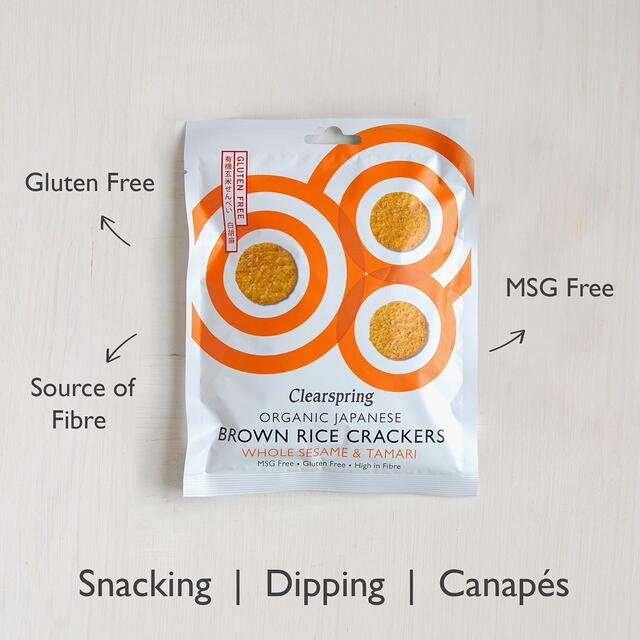 Clearspring Organic Whole Sesame Brown Rice Crackers thumbnail 2