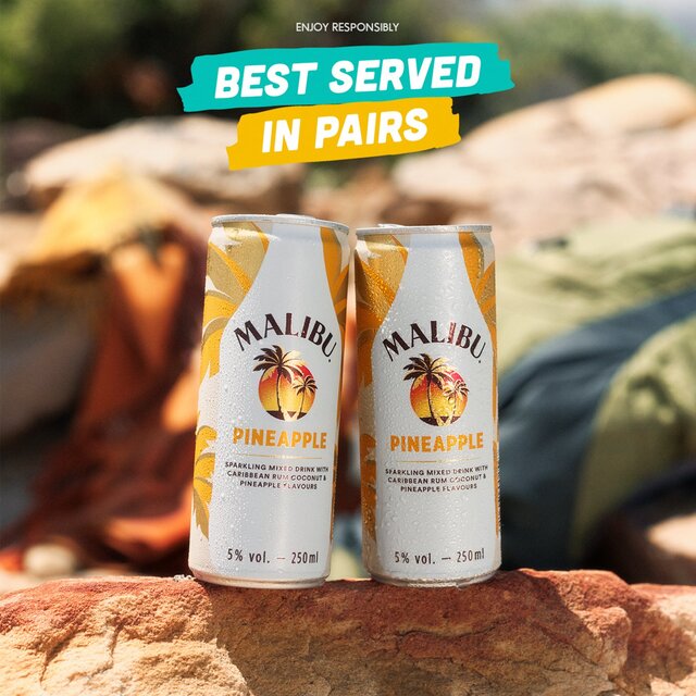 Malibu Coconut Rum & Pineapple Sparkling Pre-Mixed Can thumbnail 2