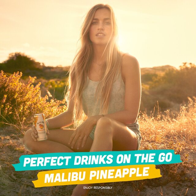 Malibu Coconut Rum & Pineapple Sparkling Pre-Mixed Can thumbnail 3