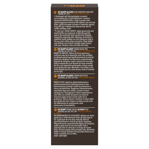 Piz Buin Allergy Sun Sensitive Skin Face Cream SPF50+ thumbnail 9