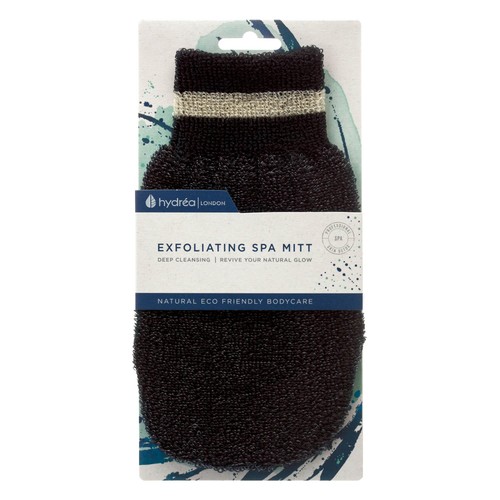 Hydrea London Black Exfoliating Spa Mitt, Medium/Hard Texture thumbnail 2