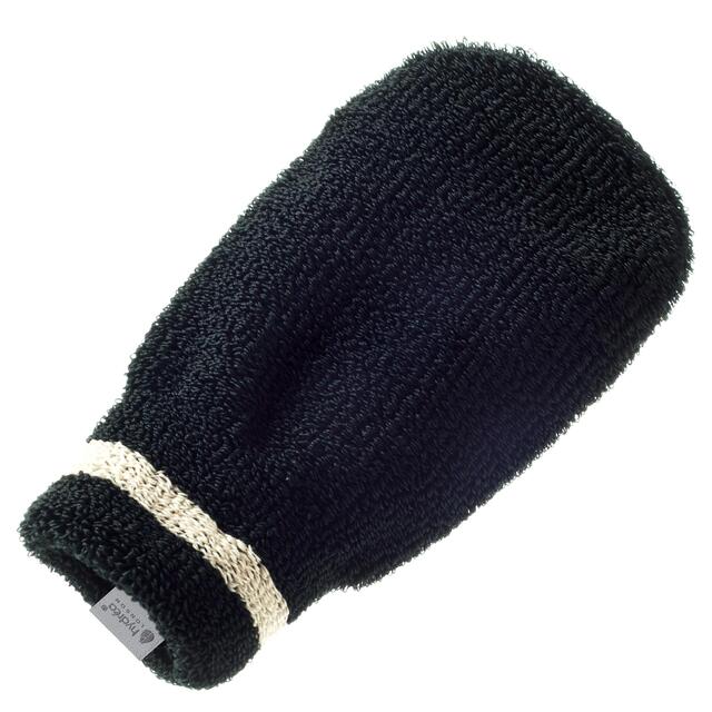 Hydrea London Black Exfoliating Spa Mitt, Medium/Hard Texture