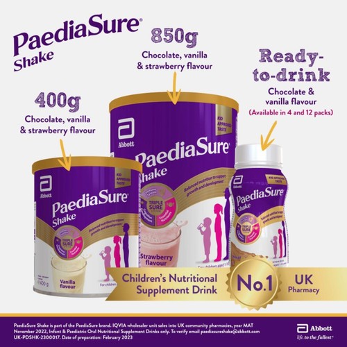 PaediaSure Shake Strawberry Nutritional Supplement Powder, 1-10 Yrs  thumbnail 7