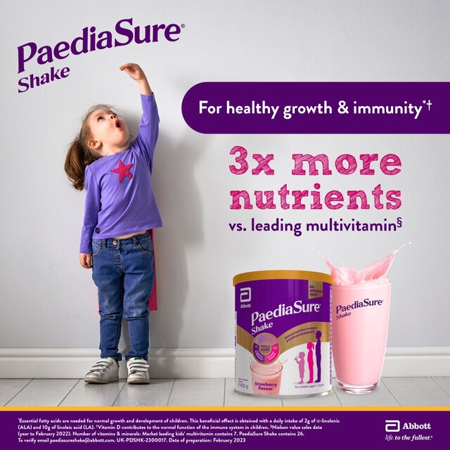 PaediaSure Shake, Strawberry Nutritional Supplement Powder, 1-10 Yrs thumbnail 4