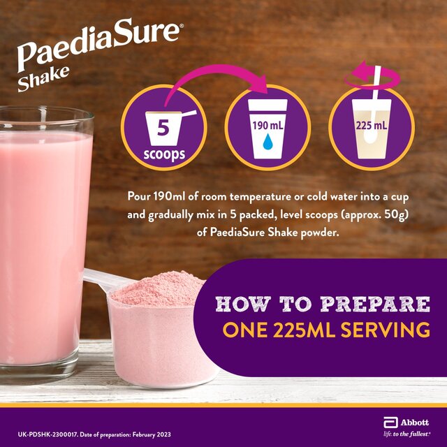 PaediaSure Shake, Strawberry Nutritional Supplement Powder, 1-10 Yrs thumbnail 5