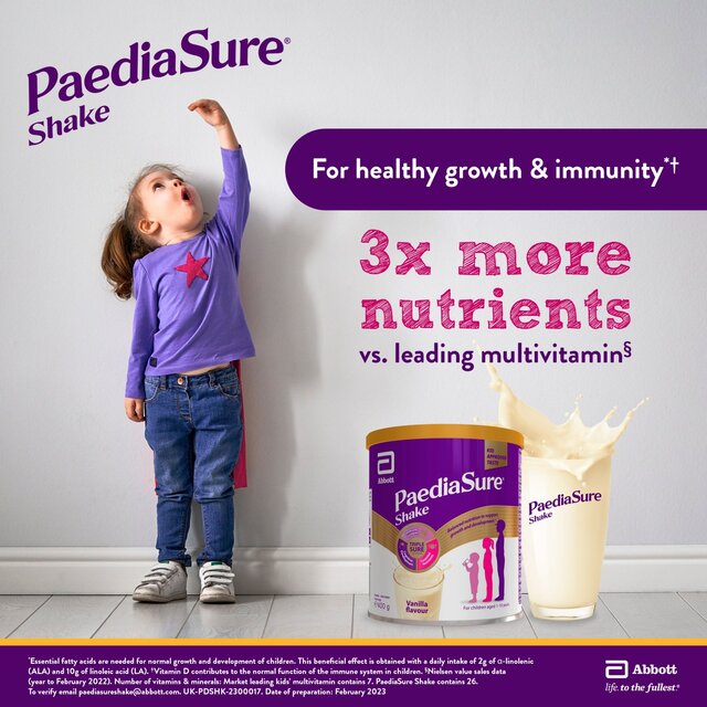 PaediaSure Shake, Vanilla Nutritional Supplement Powder, 1-10 Yrs thumbnail 4