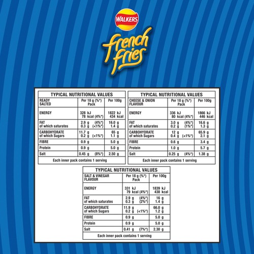 Walkers French Fries Flavour Crispy Potato Snacks 20 x 18g thumbnail 5