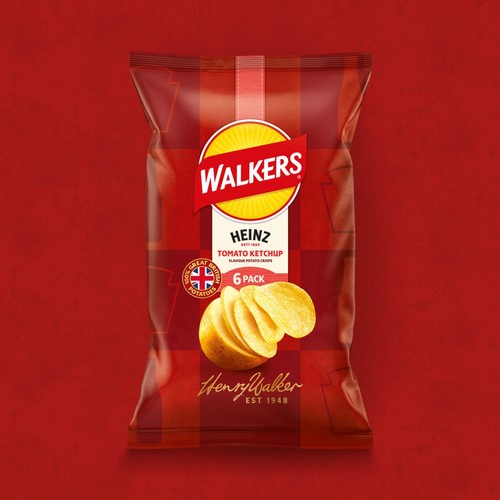 Walkers Tomato Ketchup Multipack Crisps 6x25g thumbnail 3