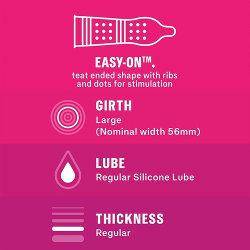 Durex Pleasure Me Condoms Ribbed & Dotted Regular Fit thumbnail 3