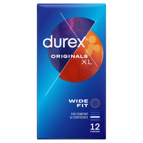 Durex Originals XL Condoms Extra Silicone Lube Wide Fit