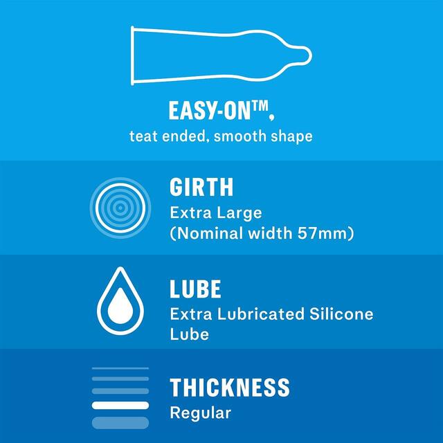 Durex Originals XL Condoms Extra Silicone Lube Wide Fit thumbnail 3