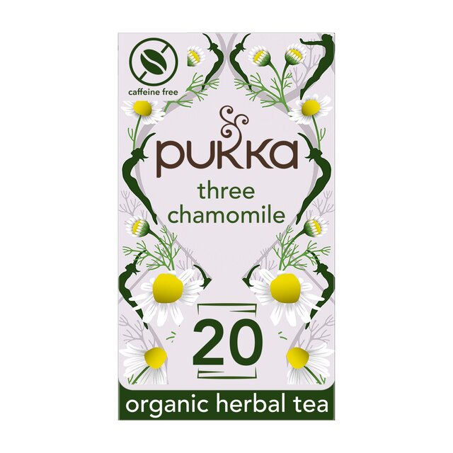 Pukka Organic Three Chamomile Tea x20 Home-Compostable Herbal Tea Bags
