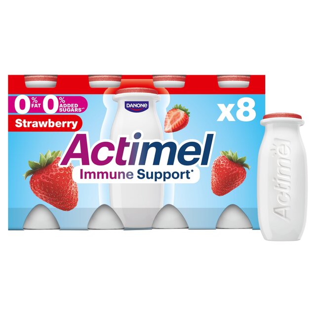 Actimel Strawberry 0% Added Sugar Fat Free Yoghurt Drink