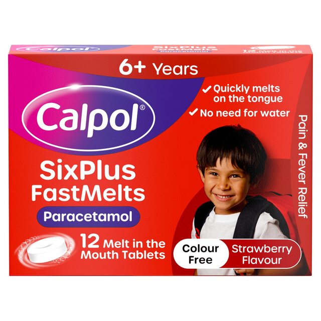 Calpol SixPlus Fastmelts Tablets Strawberry 6+ Years