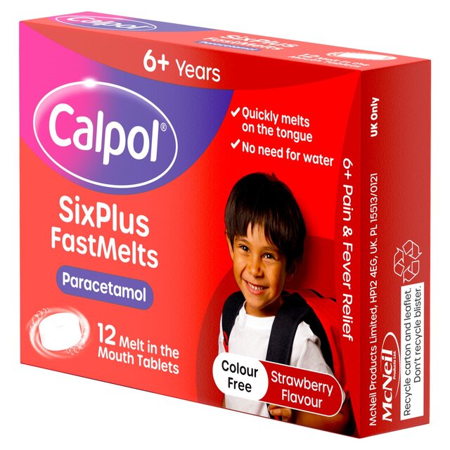 Calpol SixPlus Fastmelts Tablets Strawberry 6+ Years thumbnail 2