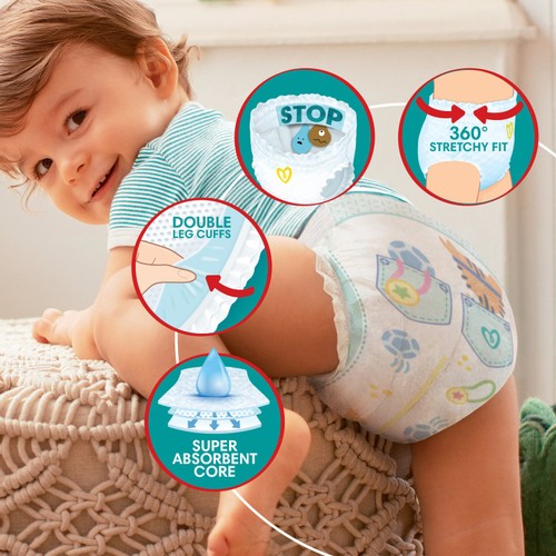 Pampers Baby-Dry Nappy Pants, Size 5 (12-17kg) Essential Pack thumbnail 4