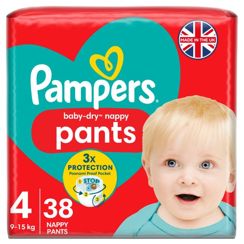 Pampers Baby-Dry Nappy Pants, Size 4 (9-15kg) Essential Pack  thumbnail 2