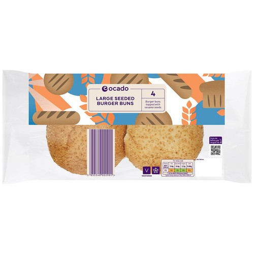 Ocado Large Seeded Burger Buns thumbnail 2