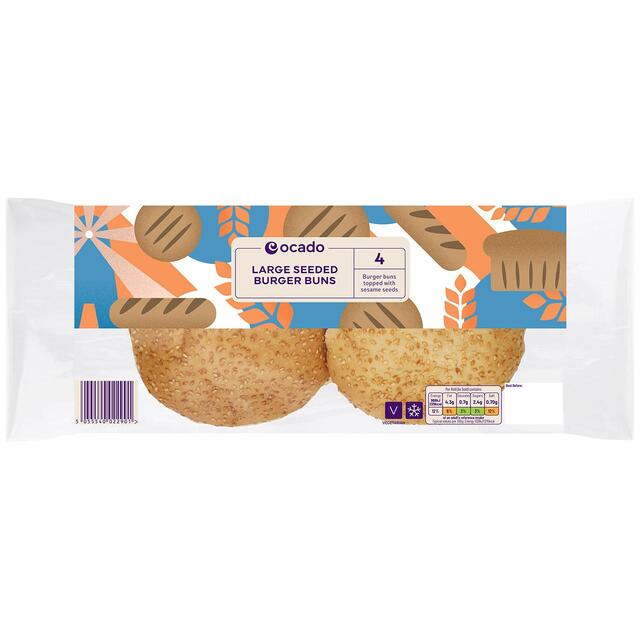 Ocado Large Seeded Burger Buns thumbnail 2
