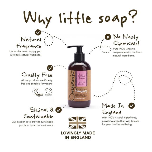 Little Soap Company Organic Liquid Hand Soap Rose Geranium thumbnail 2