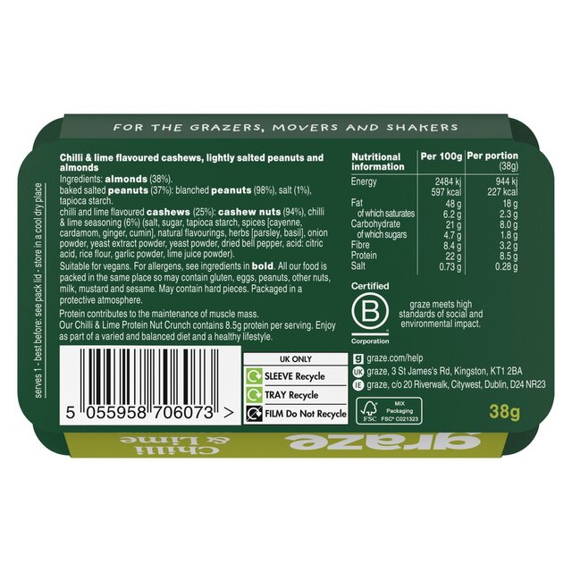 Graze Protein Chilli & Lime Vegan Mixed Nuts Snack thumbnail 7