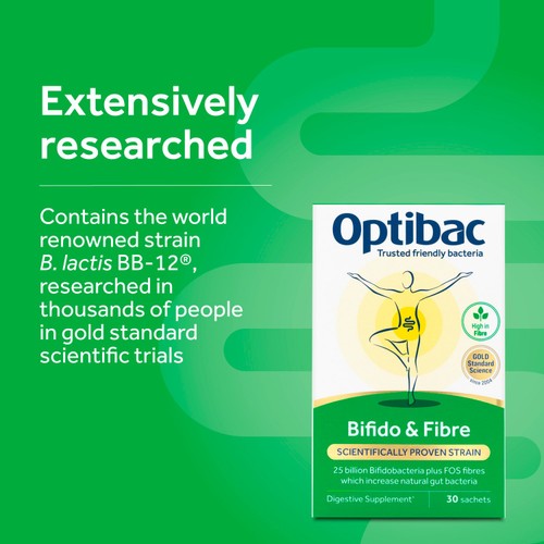 Optibac Probiotics Bifido & Fibre - 30 Sachets thumbnail 3