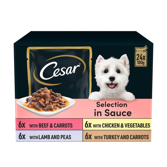 Cesar Deliciously Fresh Dog Food Pouches Favourites in Sauce