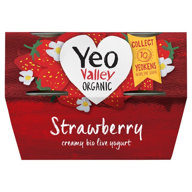 Yeo Valley Organic Strawberry Yoghurt Pots thumbnail 3
