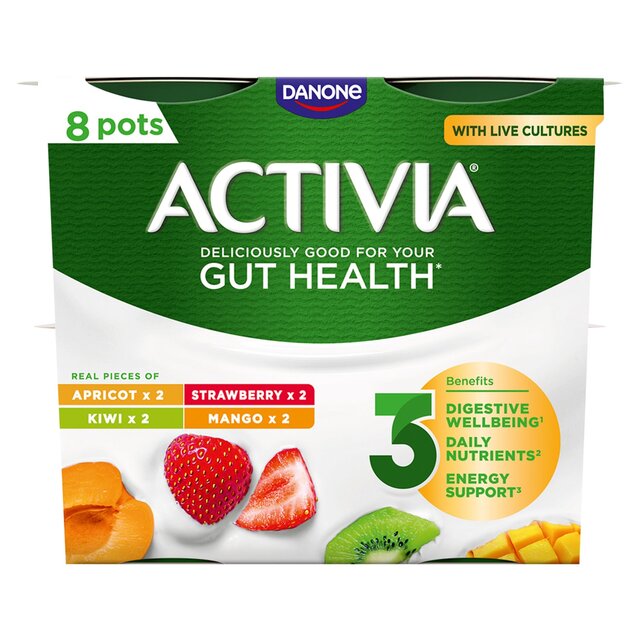 Activia Mango Strawberry Kiwi & Apricot Multipack Fruit Yoghurt thumbnail 3