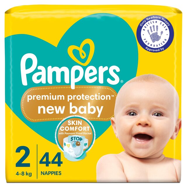 Pampers New Baby Nappies, Size 2 (4-8kg) Essential Pack