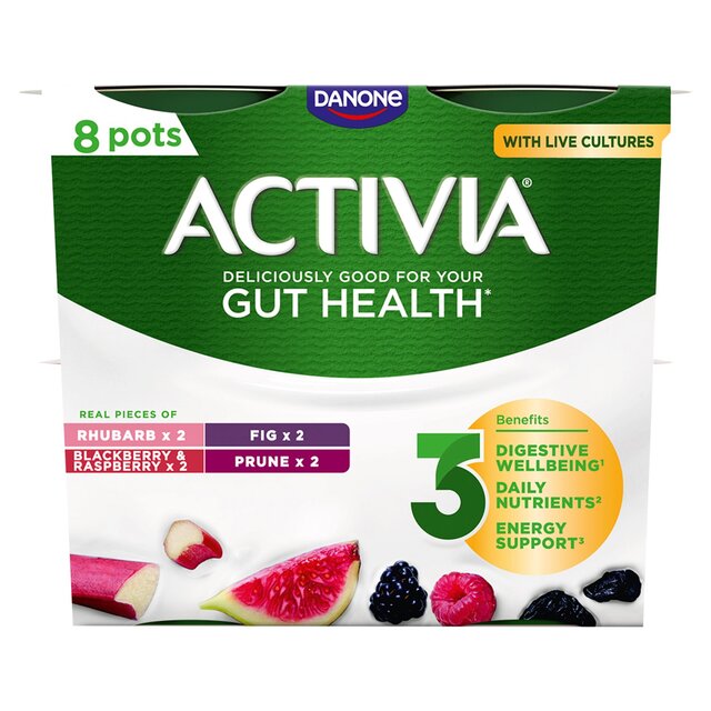 Activia Rhubarb Prune Fig Blackberry & Raspberry Multipack Fruit Yoghurt thumbnail 3