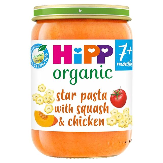 HiPP Organic Star pasta with Squash & Chicken Baby Food Jar 7+ Months