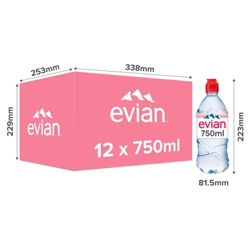 Evian Still Natural Mineral Spring Bottled Water with Sports Cap Multipack thumbnail 4