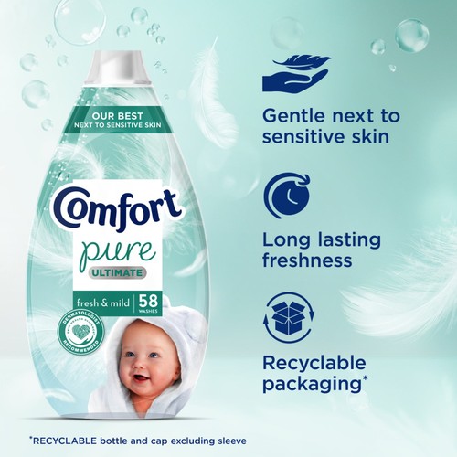 Comfort Ultra Concentrated Fabric Conditioner Pure 58 Wash thumbnail 6