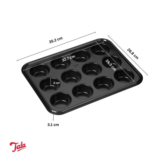 Tala Non-stick 12 Cup Bun, Muffin, Cupcake Tin  thumbnail 2