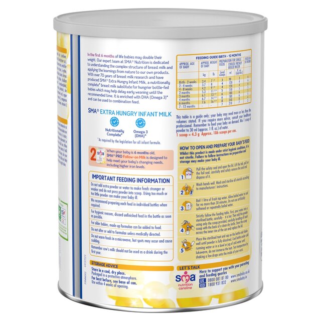 SMA Extra Hungry Infant Milk Powder, From Birth thumbnail 4