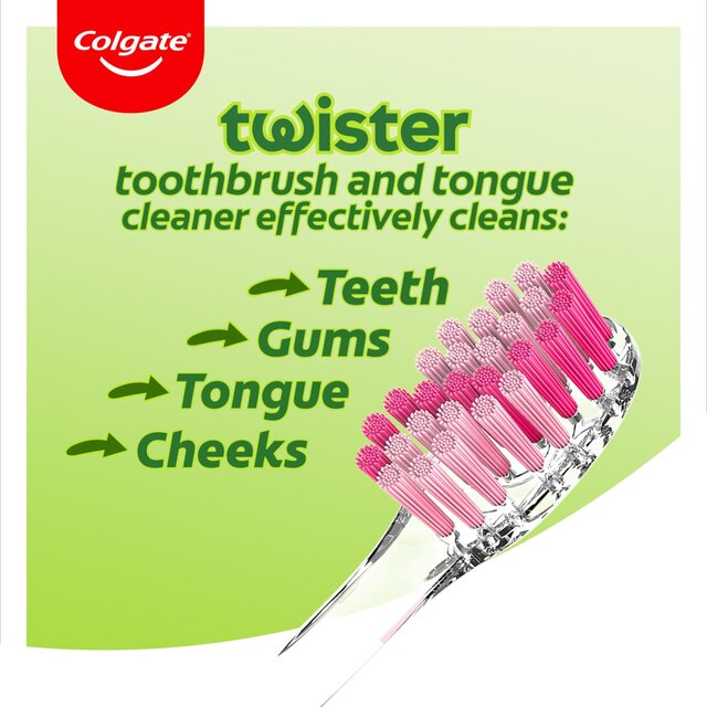 Colgate Twister Fresh Medium Manual Toothbrush Twin Pack thumbnail 2